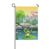Сладка жаба скачане на знамето на флаг на водната градина
