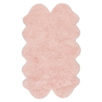нулум кварта Фау овча кожа шаг област килим, 3 '6 6', бебе розово
