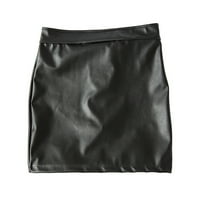 Комплект кожено бельо от Odeerbi за жени изискани изкуствени пола с брифи Babydoll Intives Sleepwear Black
