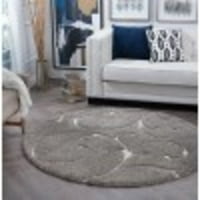 Преходна площ килим шаг дебел превъртане тъмносиво, крем вътрешен кръг лесен за почистване