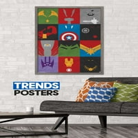 Marvel Comics - Avengers - Минималистичен плакат за стена на мрежата, 22.375 34