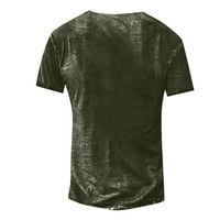 Мъже къс ръкав Хенли летни тениски, мъжки тениски тениски Графичен текст Черен военен зелен басейн Тъмно сив 3D печат улица Небрежен