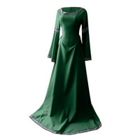 Рокли жени Medie рокля Ренеас прилягане на нередовен дълъг ръкав зелено s