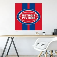 Detroit Pistons - Плакат за стена на лого, 22.375 34