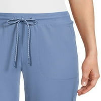 Панталони за отблясъци за жени лятно синьо полиестер Spande Loose Fitting Casual Trowers L