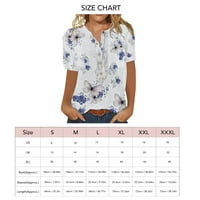Женска риза, момиче лятна блуза полиестер удобна небрежна къса ръкав за офис тип 4, тип 5, тип 8, тип 12, тип 18, тип 24